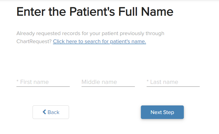 Enter the Patient's Full Name