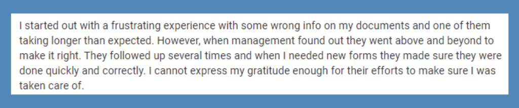 Good Review of a Release of Information Company #1